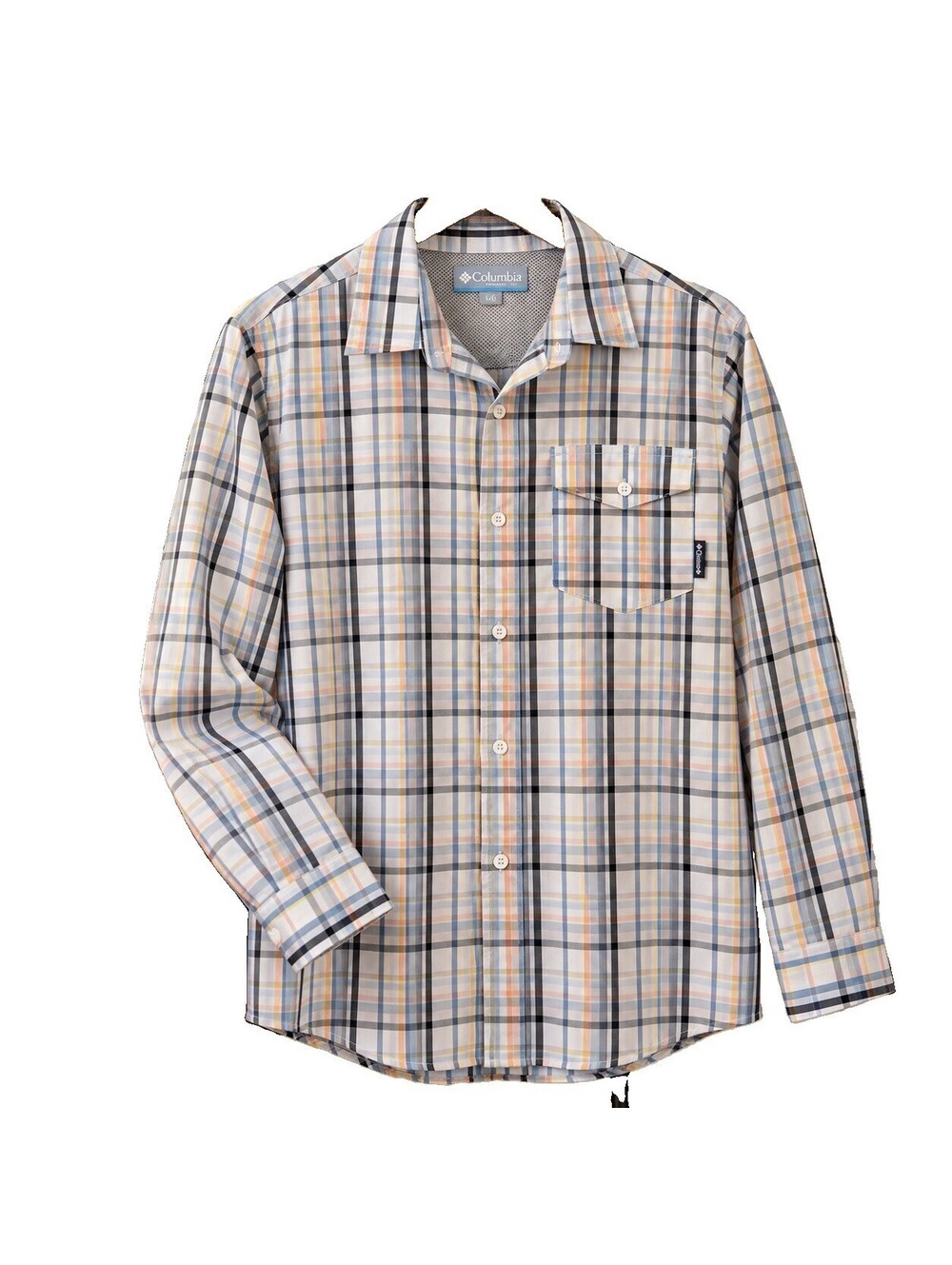 Columbia Omni-Wick Men’s L Plaid Long Sleeve Hiking Fishing Shirt Ventilated
